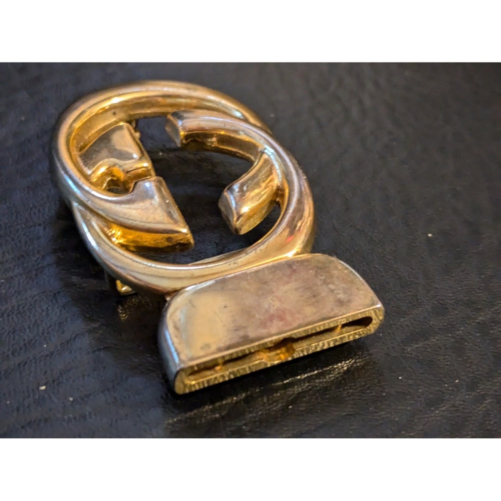 Gucci Interlocking Belt Buckle Gold Parfums Mod Brev Monogram 2.5 x 1.5 in - Picture 7 of 9